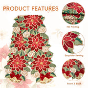 Ritgssi Christmas Tree Table Runner, 14 x 72 Inches, Red Green