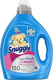 Snuggle SuperFresh Fabric Softener Liquid, Spring Burst, 78.8oz, 150 Loads | Ultra concentrated formula, Lasting scent, Fights stubborn odors, Softens fabrics, Reduces static and wrinkles