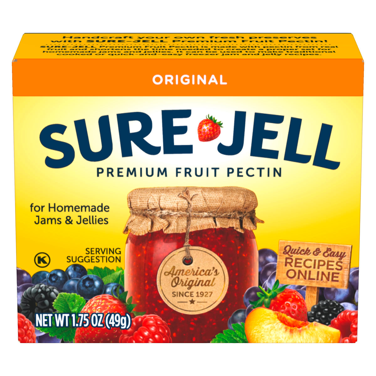 Sure Jell Premium Fruit Pectin by SURE-JELL – 1.75 Ounce (Pack of 24), Pack of 24, Model 118783