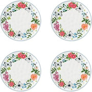10 Strawberry Street Bella Flora Appetizer Plates, Set of 4 (Butterfly Garden)