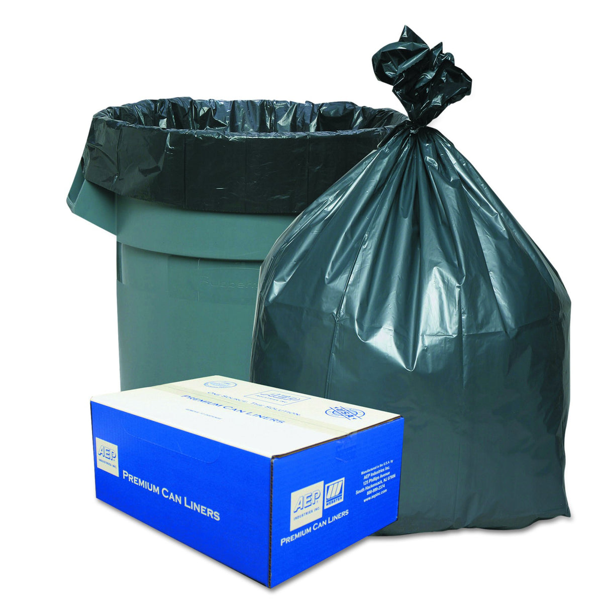 Webster Silver / Black / 56.0 gallons / 50 Trash Bags