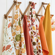 Martha Stewart Falling Leaves Kitchen Towels, 100 Percent Cotton, Tan Red Green 3-Pack