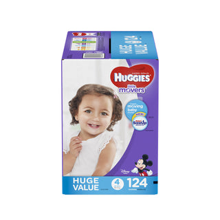 Little Movers Diapers by HUGGIES – 124 Count (Pack of 1), Model 10036000458098
