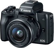 EOS M50 Mirrorless Vlogging Camera Kit with EF-M 15-45mm Lens by Canon – 45mm, Plastic, Black, Model 2680C011
