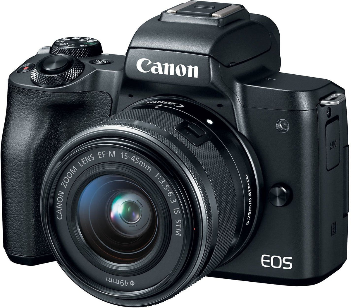 EOS M50 Mirrorless Vlogging Camera Kit with EF-M 15-45mm Lens by Canon – 45mm, Plastic, Black, Model 2680C011