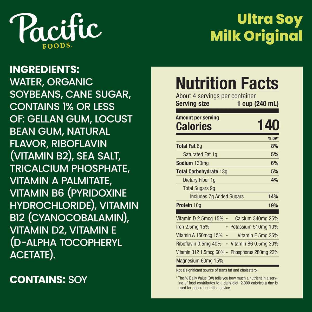 Original Ultra Soy Milk by Pacific Foods – 32 Fl Oz (Pack of 12), Original, Pack of 12, Model 8200