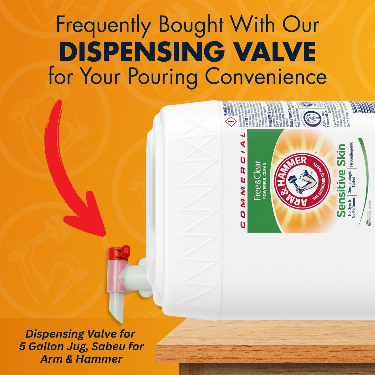 ARM & HAMMER 640 Fl Oz (Pack of 1) / Free & Clear Sensitive Skin / 1 Liquid Detergent