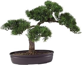 Nearly Natural 16 in Artificial Cedar Bonsai Tree in Decorative Pot
