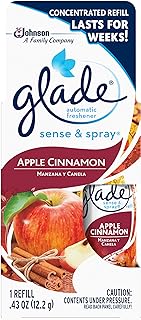 Glade Sense & Spray Automatic Air Freshener Refill, Apple Cinnamon, 0.43 oz