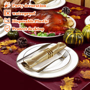 Frienda Plastic Tablecloths, 54 x 108 Inches, Orange Yellow Red Brown