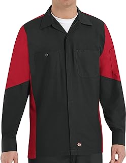 Men's Red Kap Men's Long Sleeve Two-Tone Crew Shirt