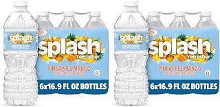 Splash Refresher Pineapple Mango Flavor Water Beverage 16.9 Fl Oz Plastic Bottle Pack of 12