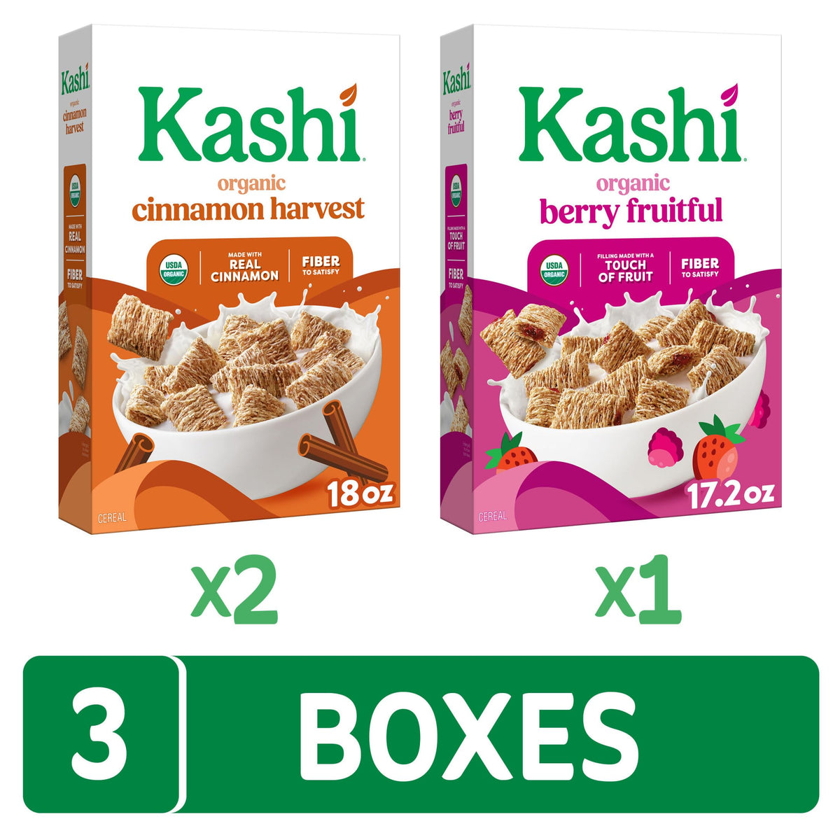 Variety Pack Breakfast Cereal 53.2oz 3 Count by Kashi – 1.11 Ounce (Pack of 3), Pack of 3, Model 00018627116967