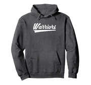 Curtis Warriors Vintage Swoosh Pullover Hoodie by Curtis Warriors Official High School Gear – Polyester, Grey, Model 0MZN09SN8HH