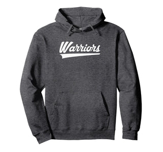Curtis Warriors Vintage Swoosh Pullover Hoodie by Curtis Warriors Official High School Gear – Polyester, Grey, Model 0MZN09SN8HH