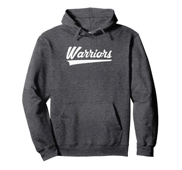 Curtis Warriors Vintage Swoosh Pullover Hoodie by Curtis Warriors Official High School Gear – Polyester, Grey, Model 0MZN09SN8HH