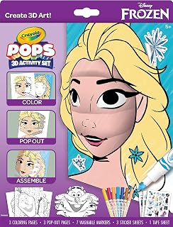 Crayola POPS 3D Frozen Activity Set, Kids Coloring Set & Craft Kit, Includes Stickers & Markers, Frozen Gift for Girls & Boys, 5+