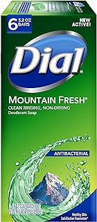Dial Antibacterial Bar Soap, Mountain Fresh, 3.2 Ounce, 6 Bars