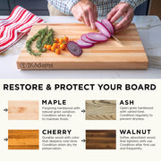 J.K. Adams Maple Wood Cutting Board, Juice Channel, 20 x 14 Inch