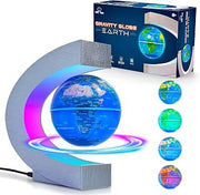USA Toyz Gravity Globe Earth Ball and C Frame Set - Magnetic Levitating Lamp with Multicolor LED Lights, Spinning Rotating Floating Globe for Desk, Stand Compatible with USA Toyz Gravity Planets
