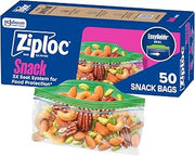 Ziploc Snack Bags, Easy Open and Close, Small Plastic Food Storage Bags, 50 Bags Total (Pack of 12)