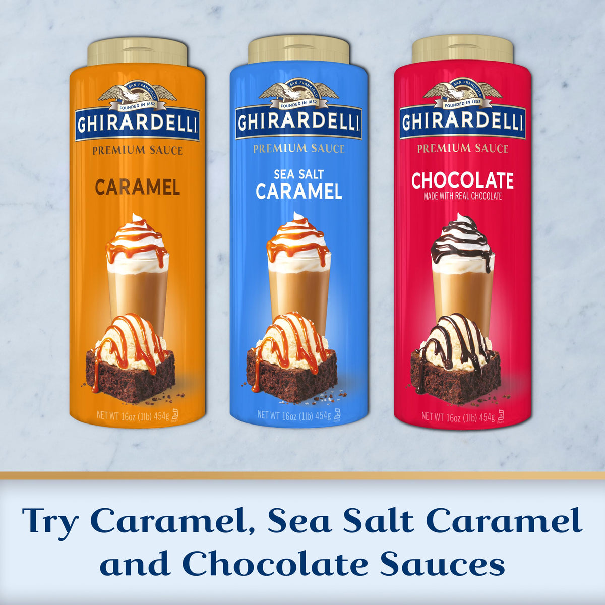 Ghirardelli Sea Salt Caramel / 16 Fl Oz (Pack of 4) / 1 Caramel