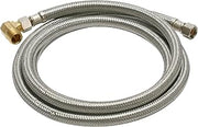 Fluidmaster B6W72 Dishwasher Connector With 3/8-Inch Elbow Fitting, Braided Stainless Steel - 3/8 Female Compression Thread x 3/8 Female Compression Thread, 6 Ft. (72-Inch) Length , Silver