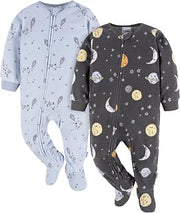 Gerber Baby Boys 2-Pack Flame Resistant Fleece Footed Pajamas