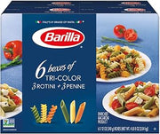 Barilla Pasta, Tri-Color Penne & Tri-Color Rotini, 12 Ounce (Pack of 6)