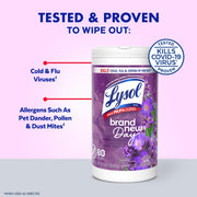 Disinfecting Wipes by Lysol – 80 Count (Pack of 1), Purple, Model 3296590