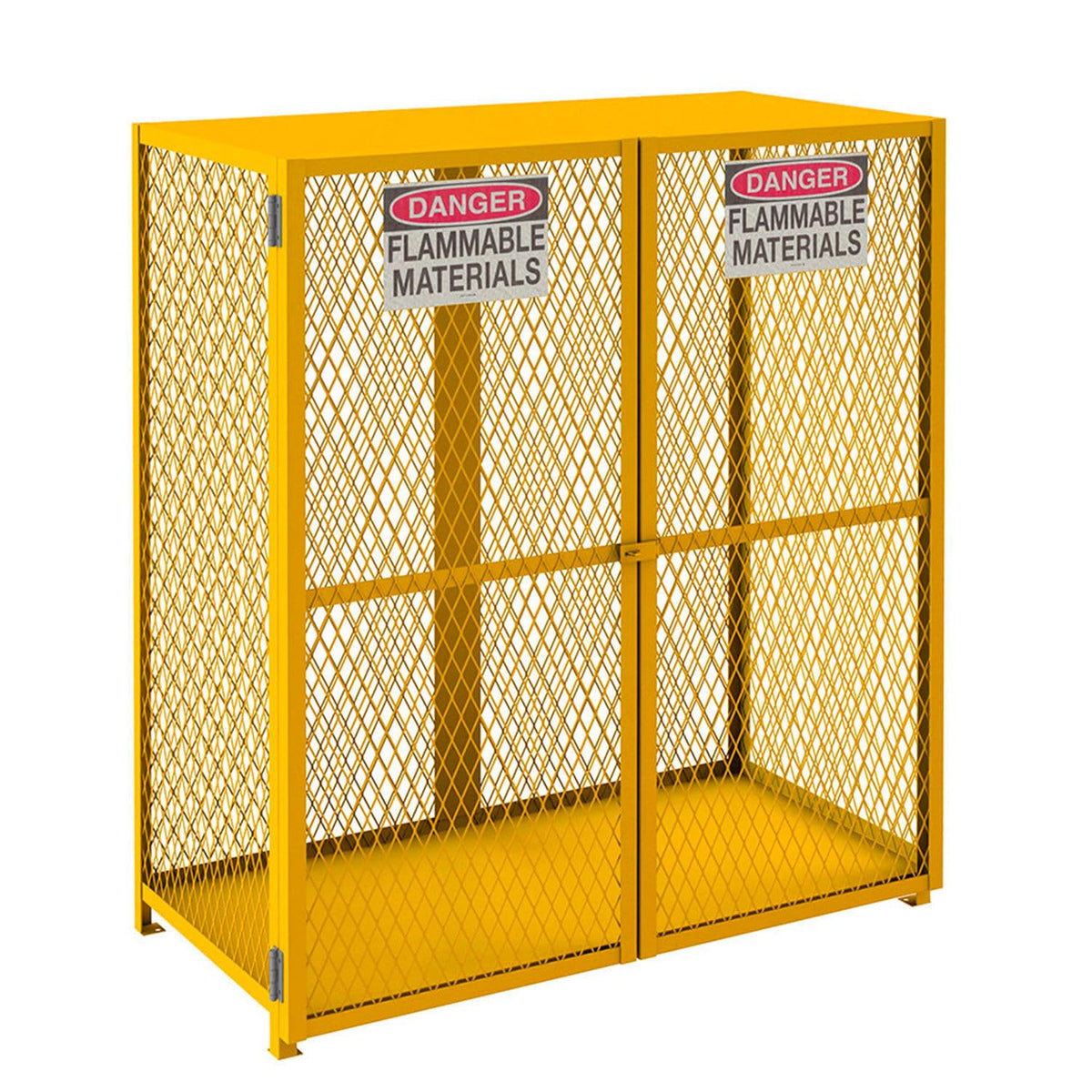 Vertical Gas Cylinder Cabinet by Durham – Alloy Steel, Yellow, Model EGCVC18-SC-50