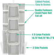 Simple Houseware Double Sided Hanging Organizer, 46 Inch Length, Grey