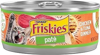 Purina Friskies Wet Cat Food Pate, Chicken & Tuna Dinner, (24) 5.5 oz Cans