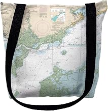 Betsy Drake TY11371M 16 x 16 in. Lake Borgne & Approaches Louisiana Nautical Map Tote Bag - Medium