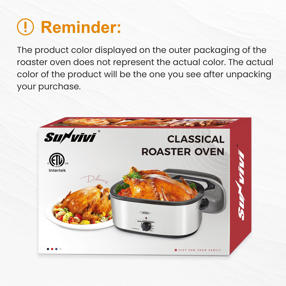 Sunvivi Electric Roaster Oven, 22 Quart Capacity, Dark Blue
