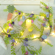 6 FT Easter Decorations for Home Lighted Easter Garland Artificial Egg Garlands with 20 LED Lights & Timer Spring Decor for Mantle Fireplace Table Door by DR.DUDU – Model gl-01
