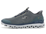 Men's Waterproof Glide-Step Sorran Hands Free Slip-in by Skechers – Mesh, Gray/Multi, Model 233014