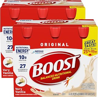 Boost Original Nutritional Energy Balanced Nutritional Drink (6 Count (Pack of 2), Vanilla)