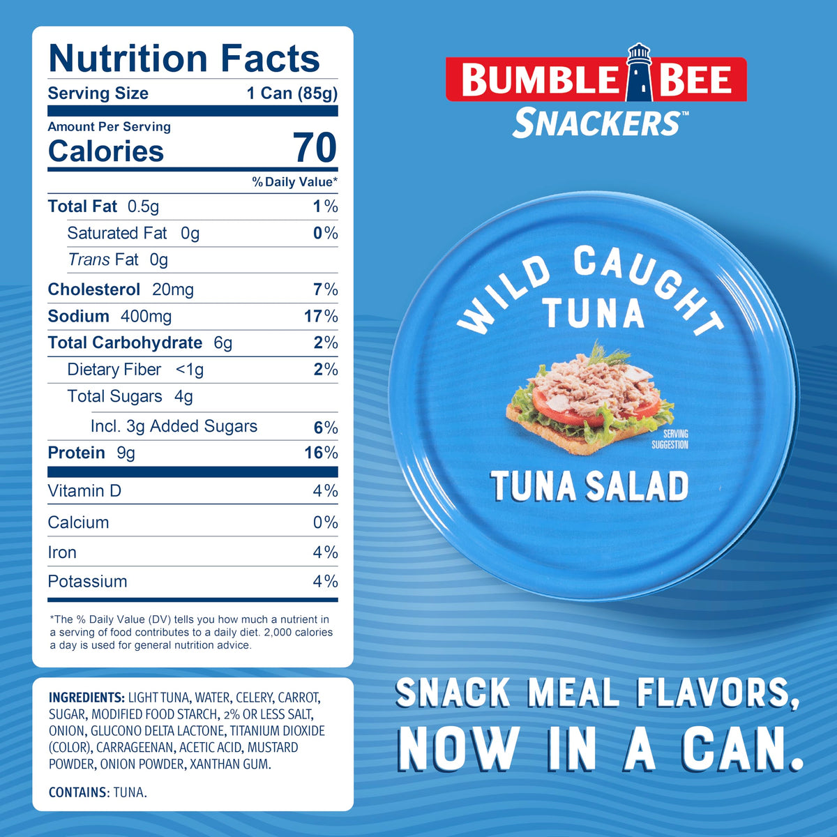 Snackers - Tuna Salad by Bumble Bee – 3 Ounce (Pack of 4), Pack of 4
