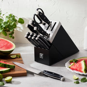 Forged Premio 15-pc Self-Sharpening Knife Block Set by HENCKELS – 15-pc, ZWILLING Stainless Steel, Black, Pack of 16, Model 1036977