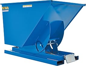 Vestil D-100-LD Steel Light Duty Self Dumping Hopper 1 Cubic Yard 2000 Lb. Capacity Blue