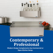 Ez-Chill Garnish Center Condiment Holder with Hinged Lid for Kitchen by San Jamar – 12.0 pints, Stainless Steel, Silver, Model B6766L