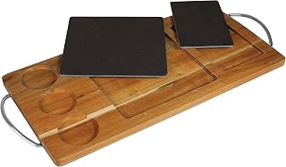 PADERNO World Cuisine Serving Slate With Wood Base 20.25" Brown