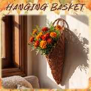 Dandat Cornucopia Basket, 11.8 x 7 Inch Rattan, Brown