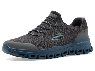 Men's Glide-Step Wallen Slip-On by Skechers – Mesh, Charchaol/Navy, Model 233019