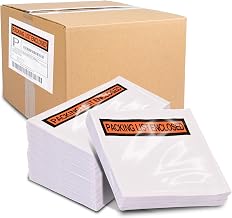 1000 Piece Waterproof Packing List Envelopes, 4.5x5.5, Clear Shipping Label Sleeves with “Packing List Enclosed” - Shipping Label, Invoice & Packing Slip Pouches with Adhesive For Mailing