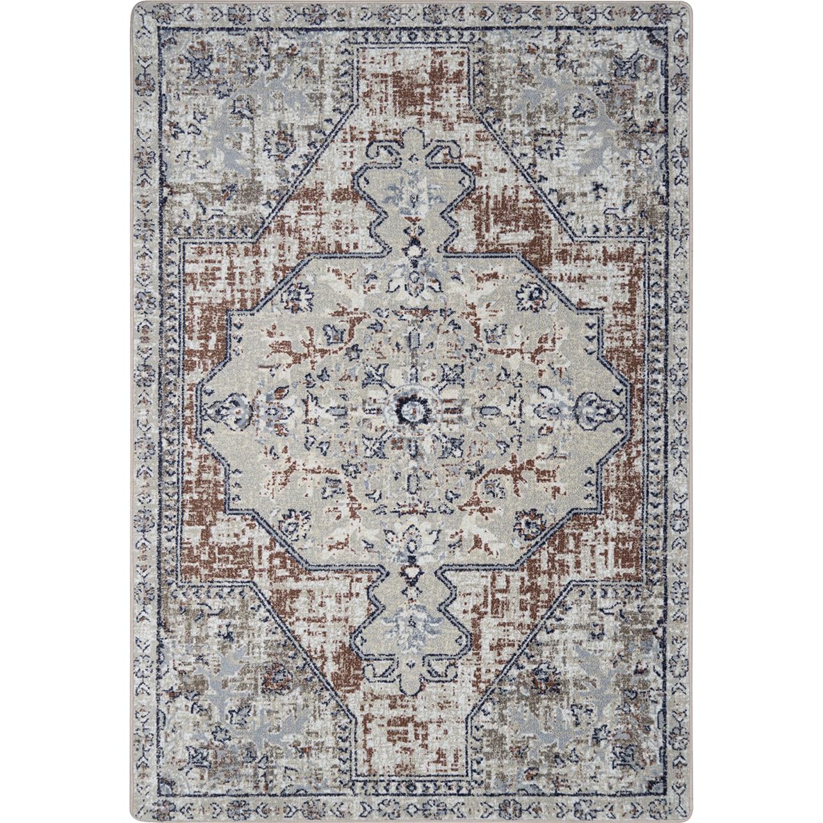 Canyon Tapestry 7'8" x 10'9" Area Rug in Color Terracotta by Joy Carpets – 7'8" x 10'9" (Rectangular), Nylon, Red, Model 2176D-03