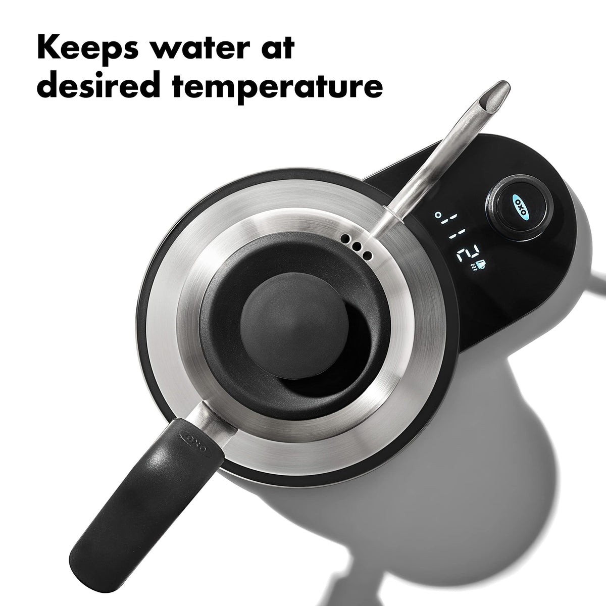 Brew Pour Over Gooseneck Electric Kettle - Stainless Steel by OXO – 1.1 Quarts, 1.0 liters, Stainless Steel, Model 8717100