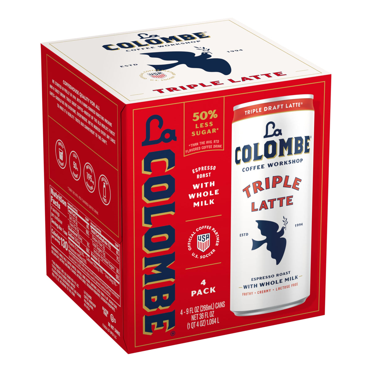 Latte Draft Triple, 9 Fl Oz, 4 Pack by La Colombe – 9 Fl Oz (Pack of 4), Triple Shot, Pack of 4, Model 604913000029