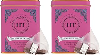 Harney & Sons HT Raspberry Herbal Tea, Caffeine Free, 20 Sachets Tin (Pack of 2)